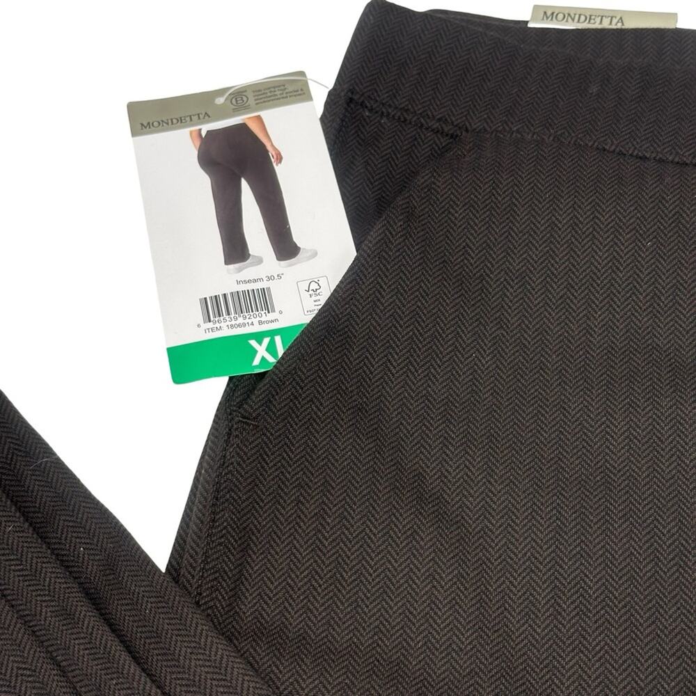 NEW - MONDETTA women's brown pants Herringbone Pants - SIZE XL